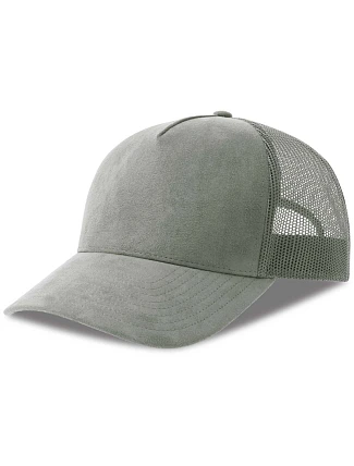 Atlantis Headwear Rapper Suede-S 5-panelová truckerová čiapka 33.0261 sivá Atlantis Headwear Rapper Suede-S 5-panelová truckerová čiapka 33.0261 sivá
