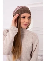 Čiapka Paris fleece K213 hnedá+púdrová ružová Čiapka Paris fleece K213 hnedá+púdrová ružová