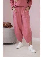 Bavlnená mikina nohavice set malinová