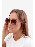 Bezrámové slnečné okuliare typu cat-eye s UV filtrom 400, hnedo-modré