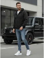 Pánska prechodná bunda s kapucňou čierna FashionStreet TX5016