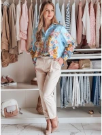Dámske kvetinové oversize tričko BLOSSIVA modré FashionStreet DY0466 Dámske kvetinové oversize tričko BLOSSIVA modré FashionStreet DY0466