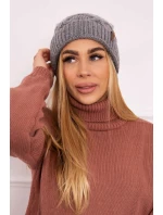 Fleecová čiapka Alice K248 sivá+biela