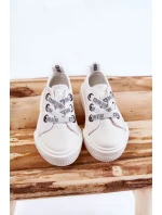 Dziecięce Skórzane Trampki BIG STAR KK374058 Białe