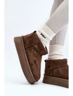 Damskie Śniegowce Na Grubej Podeszwie Ciemnozielone Caliksa