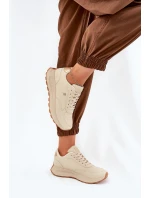 Lekkie Buty Sportowe Damskie Big Star RR274630 HI-POLY SYSTEM Beżowe