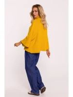 M822 Trapézový sveter s rolákom - medový M822 Trapézový sveter s rolákom - medový