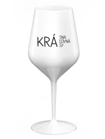 KRÁSNA KRÁĽOVNÁ KRÁSY - biely nerozbitný pohár na víno 470 ml KRÁSNA KRÁĽOVNÁ KRÁSY - biely nerozbitný pohár na víno 470 ml