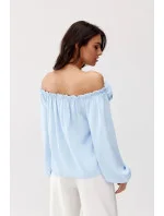 Blúzka BLU0180 svetlo modrá - Roco Fashion