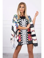 Netopierie šaty s viazaním v páse bielej