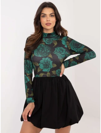 Šaty DHJ SK 19959.35 čierno-zelené