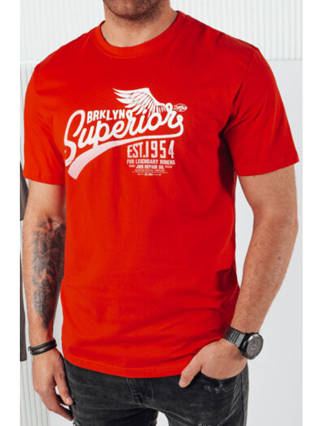 Pánske tričko s oranžovou potlačou Dstreet RX5367