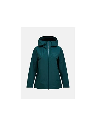 Dámska bunda PEAK PERFORMANCE W Treeline Hipe 2.5L Shell Jacket, zelená farba Dámska bunda PEAK PERFORMANCE W Treeline Hipe 2.5L Shell Jacket, zelená farba
