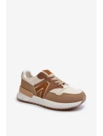 Sneakersy Damskie Z Eko Skóry Brązowe Vinelli