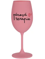 PÁROVÁ TERAPIE - růžová sklenice na víno 350 ml