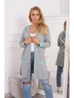 Dvojfarebná pláštenka s kapucňou mätová+sivá