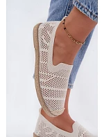 Dámske espadrilky z textilnej sieťoviny svetlo béžovej farby Candessa Dámske espadrilky z textilnej sieťoviny svetlo béžovej farby Candessa
