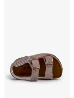 Detské sandále na korkovej platforme, zapínanie na suchý zips, sivé Rorria Detské sandále na korkovej platforme, zapínanie na suchý zips, sivé Rorria