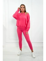 3-dielna sada mikina + top + legíny malinová