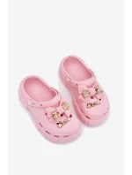 Klapki Dziecięce Dziewczęce Piankowe Z Kokardką I Ozdobami Różowe Selvana