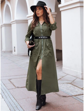 Khaki midi šaty MORTISZ FashionStreet EY2379