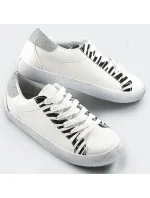 Bielo-čierne dámske trampky so zvieracím motívom - zebra (6343) Bielo-čierne dámske trampky so zvieracím motívom - zebra (6343)