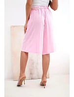 Dámske viskózové letné šortky s boho opaskom candy pink