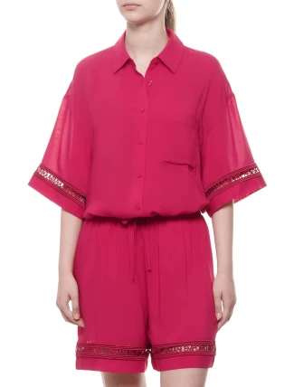 Dámska plážová košeľa 262732 4R338 01975 Cherry - Emporio Armani