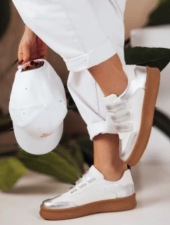 Dámske tenisky na suchý zips SOLEFIT silver FashionStreet ZY0633