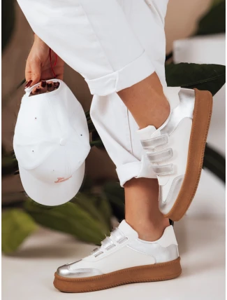Dámske tenisky na suchý zips SOLEFIT silver FashionStreet ZY0633