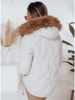 Dámska prešívaná zimná bunda COLDLIKE s kapucňou biela FashionStreet TY5002 Dámska prešívaná zimná bunda COLDLIKE s kapucňou biela FashionStreet TY5002