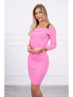 Šaty so širokými ramienkami svetlo ružové
