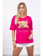 Kúzelná blúzka s potlačou fuchsiová Kúzelná blúzka s potlačou fuchsiová