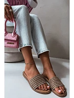 Dámske ploché s kamienkami hnedé Fendi