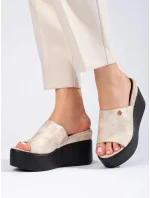 Módne dámske ponožky na klinoch GD-FL1601 zlaté a čierne - Goodin