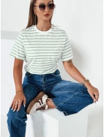 Dámske pruhované tričko RILANT zelené FashionStreet RY2563