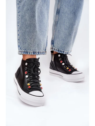 Dámske kožené vysoké tenisky GOE RR2N4101 Black Dámske kožené vysoké tenisky GOE RR2N4101 Black