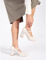 Exkluzívne hnedé dámske topánky na širokom podpätku Exkluzívne hnedé dámske topánky na širokom podpätku