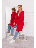 Zateplená bunda s kapucňou červená Zateplená bunda s kapucňou červená