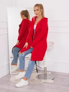 Zateplená bunda s kapucňou červená