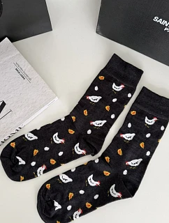 Pánské ponožky Kachny a Kuřata grafitové