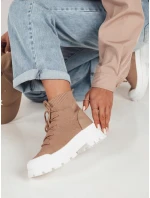Dámske ponožkové topánky FRELLA beige FashionStreet ZY0473