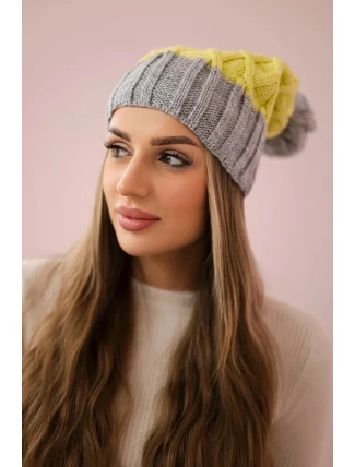 Milano fleecová čiapka K203 žltá+sivá Milano fleecová čiapka K203 žltá+sivá