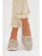 Dámske kožené poltopánky LR61-7044 beige - S.Barski Dámske kožené poltopánky LR61-7044 beige - S.Barski