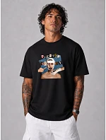 Pánske bavlnené tričko nadmernej veľkosti s čiernou potlačou FashionStreet NX1038R