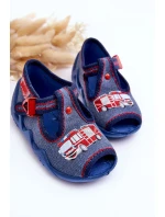 Dziecięce Sandałki Papcie Befado Wóz Strażacki 217P118 Niebieskie