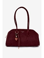 Ekologická semišová kabelka s přívěskem Bordó Noelia