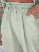 Dámske nohavice so širokými nohavicami MILLIVIO green FashionStreet UY2662 Dámske nohavice so širokými nohavicami MILLIVIO green FashionStreet UY2662