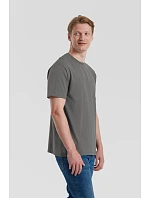 Tričko Fruit of the Loom Pure Cotton T z hrubej bio bavlny 16.1362, farba mountain blue