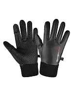 Pánske zateplené protišmykové rukavice na telefón - čierne